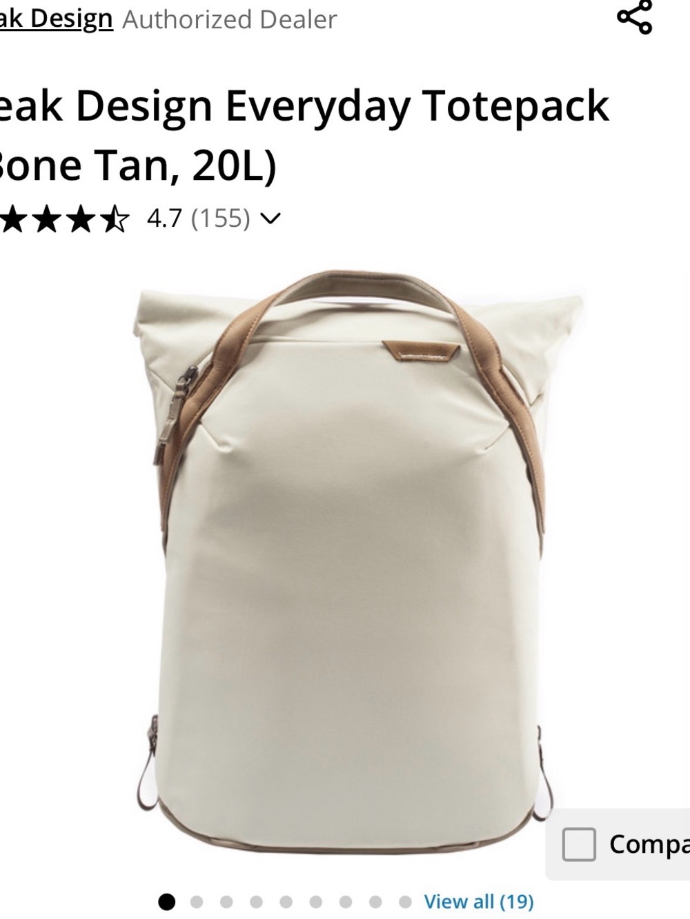 Peak Design Everyday Totepack - Bone Tan